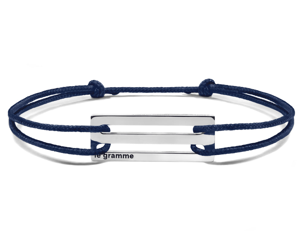 perforated navy blue cord bracelet le 2.5g