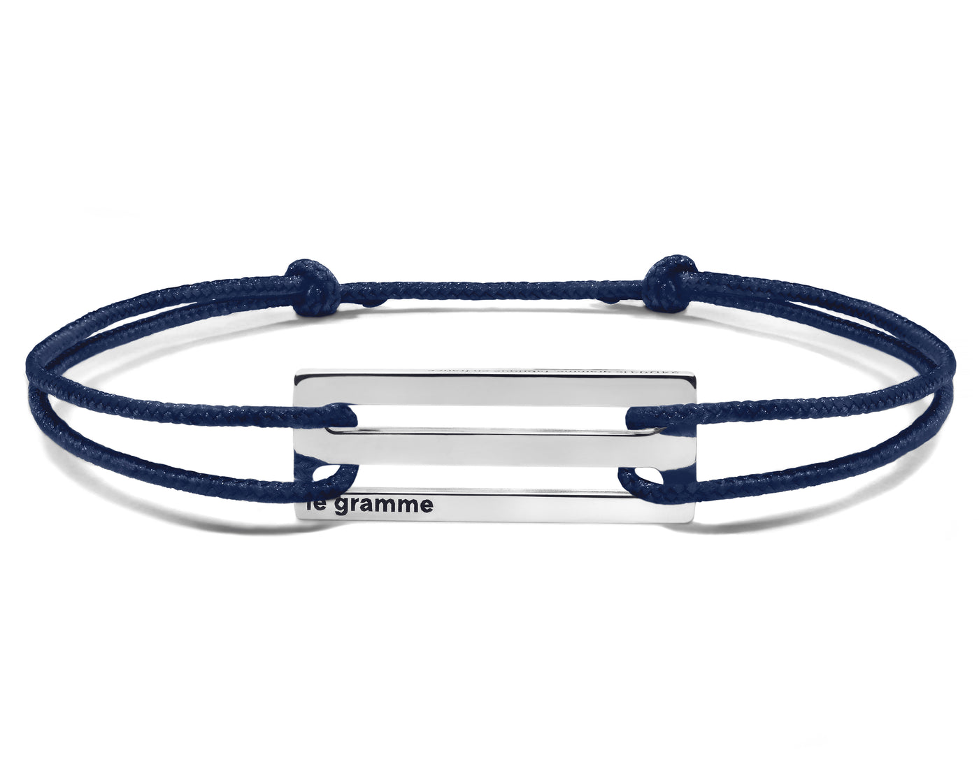 perforated navy blue cord bracelet le 2.5g