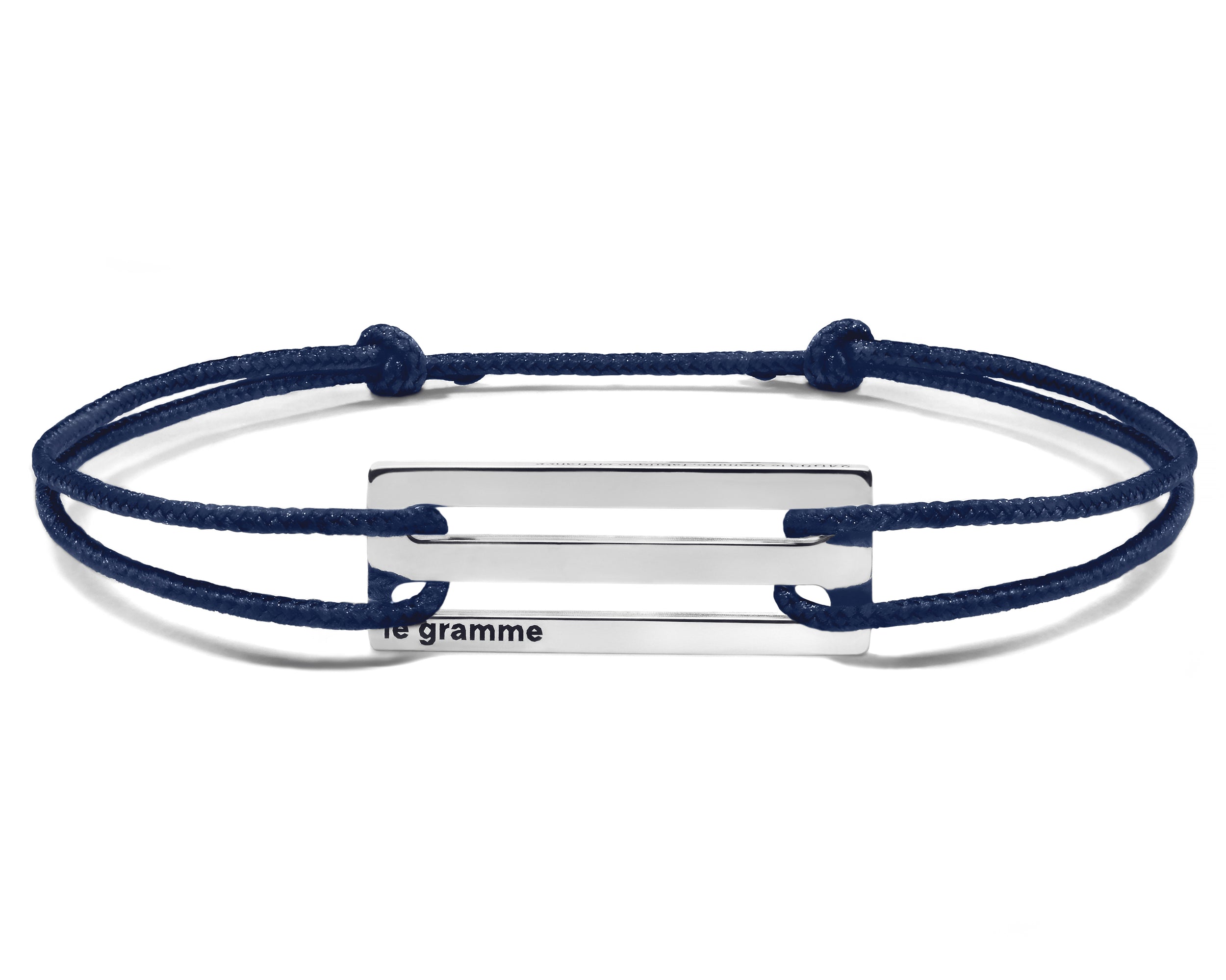 perforated navy blue cord bracelet le 2.5g