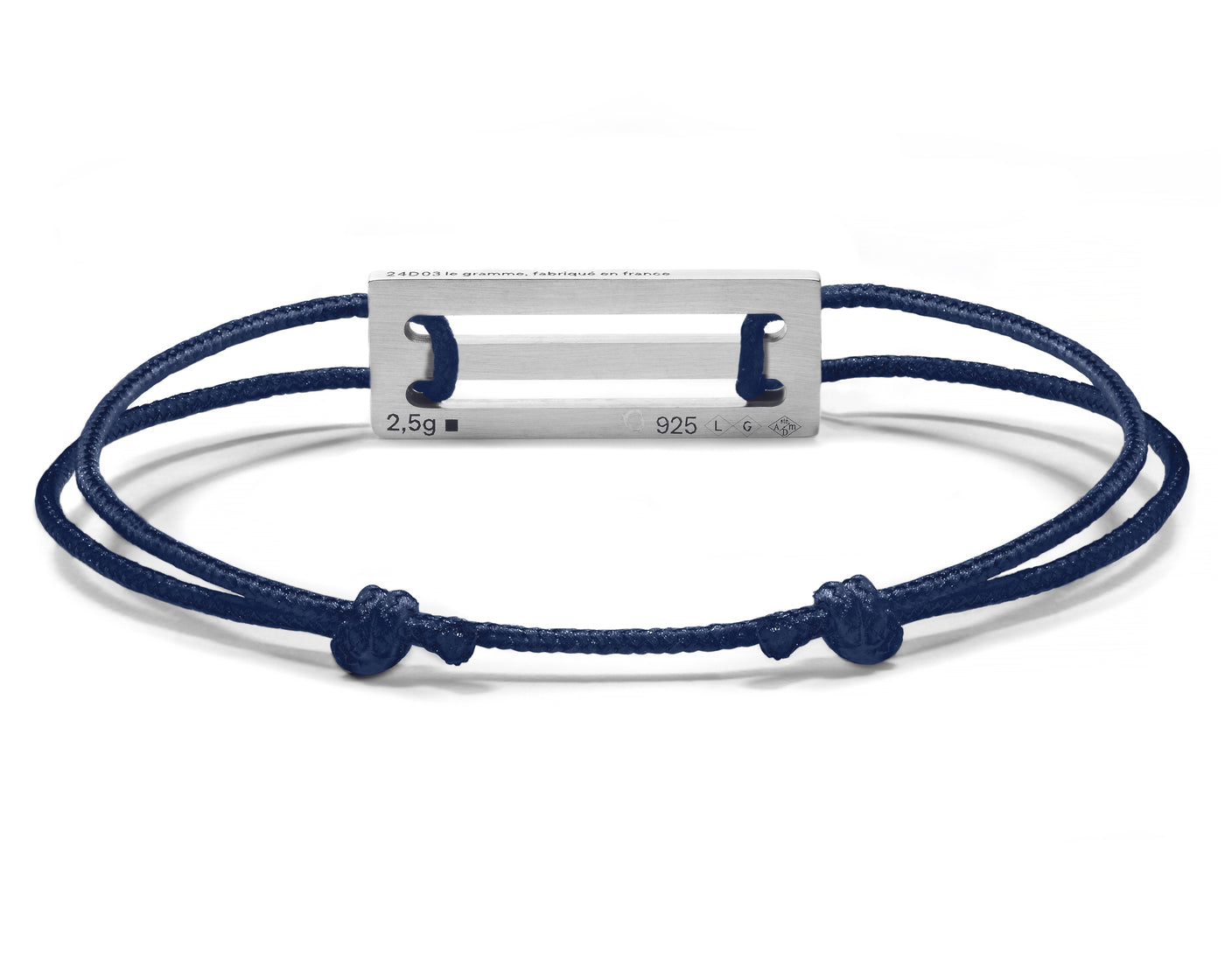 perforated navy blue cord bracelet le 2.5g