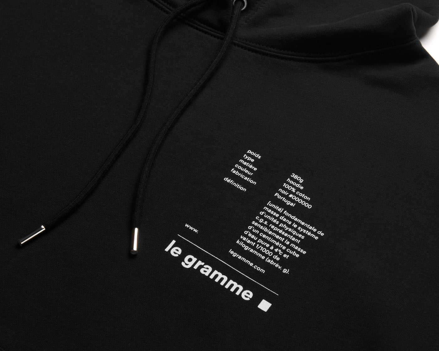 hoodie noir le 380g