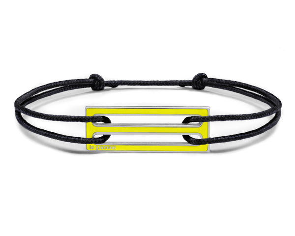 bracelet cordon laqué jaune le 2,5g