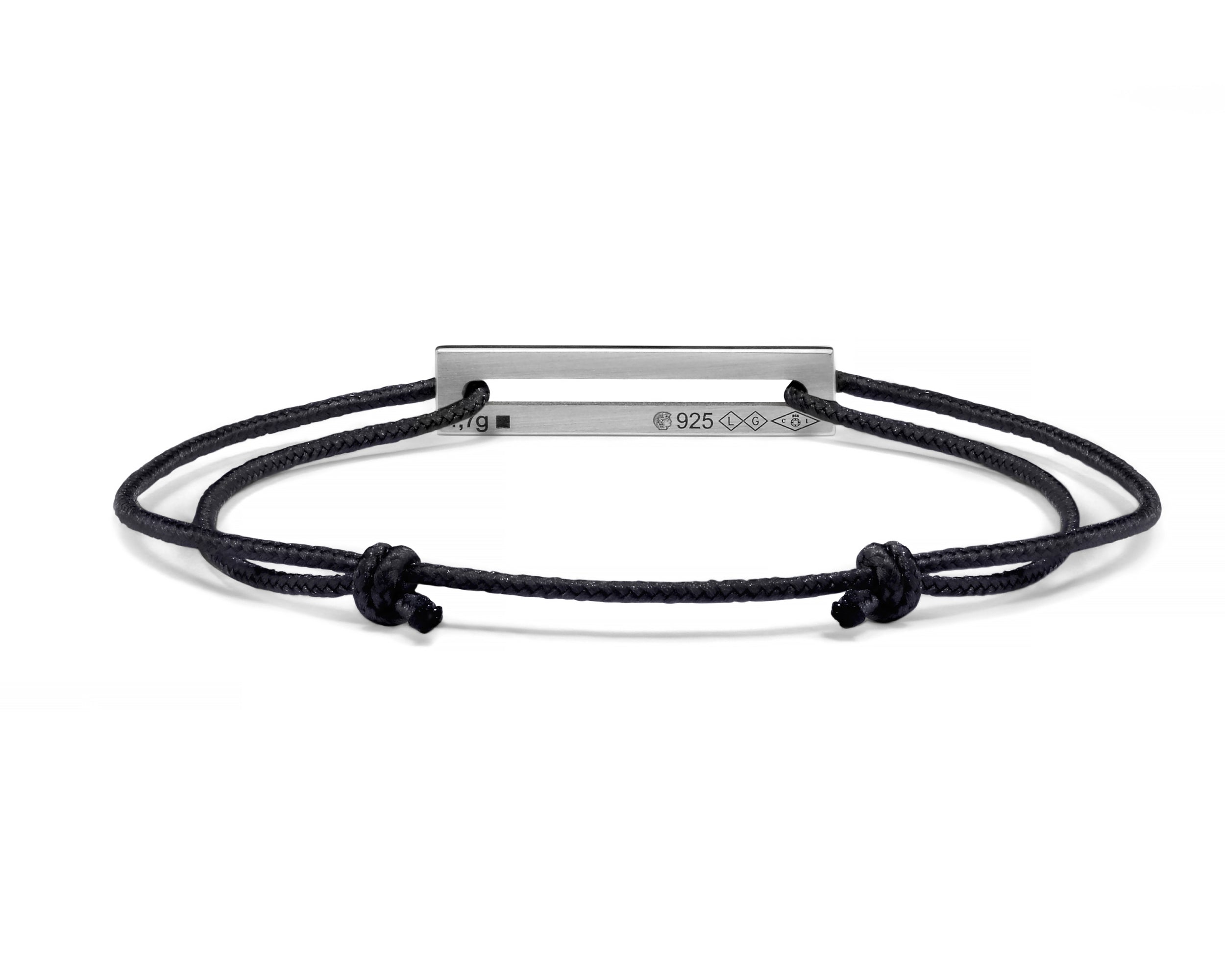 lacquered black cord bracelet le 1,7g