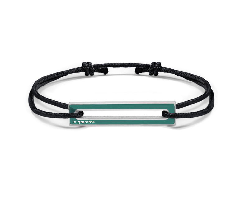 lacquered green cord bracelet le 1,7g